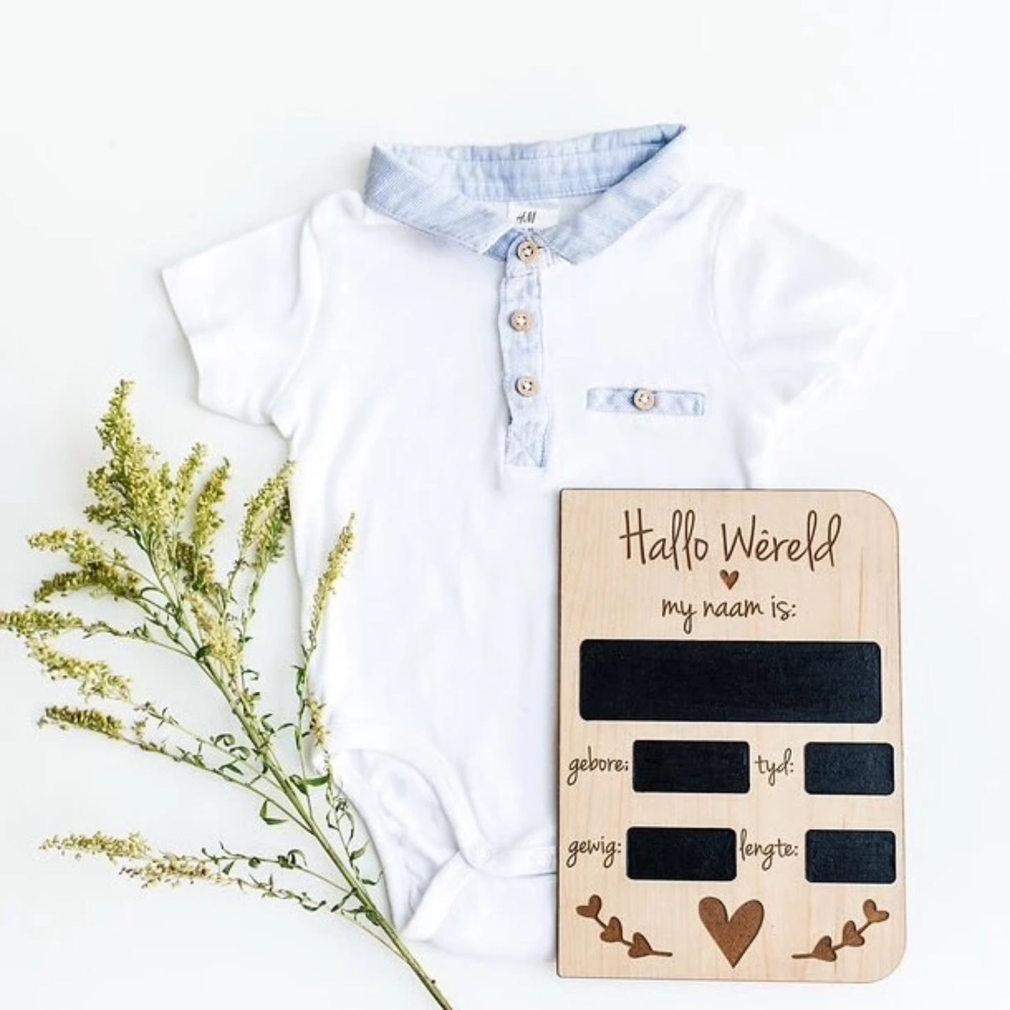 Birth Announcement Card - Welcome your new bundle of joy with this charming wooden card!